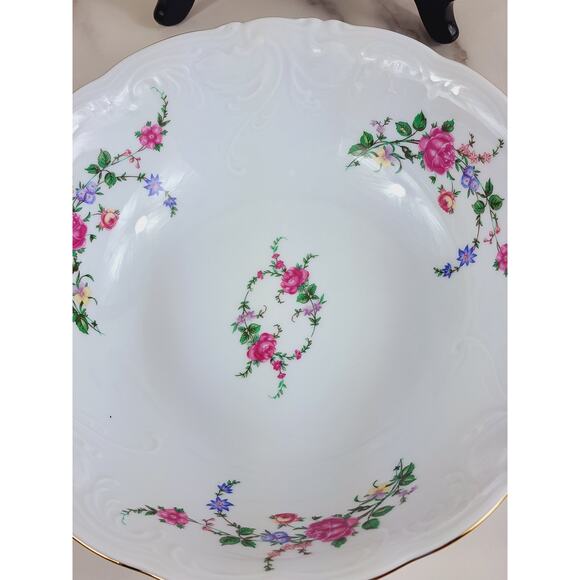 Royal Kent Poland Serving Oval Platter 13" Round Salad Bowl 9" Porcelain x2 Vtg - Picture 6 of 15